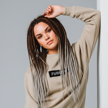 Organic Cotton Sweatshirt – Futhark Logo (Beige) | Minimalist Viking Style